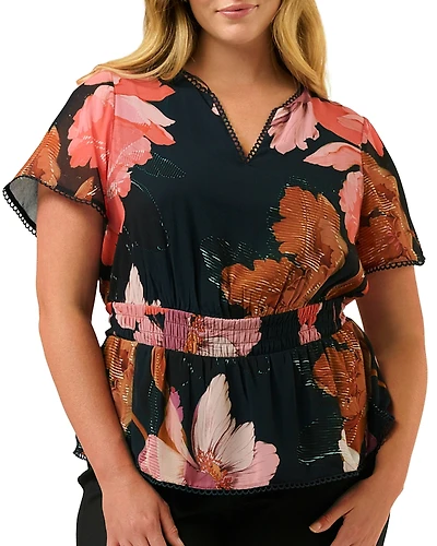 Estelle Plus Elena Smocked Waist Top