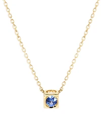 Dinh Van 18K Yellow Gold Le Cube Diamont Sapphire Solitaire Cube Pendant Necklace