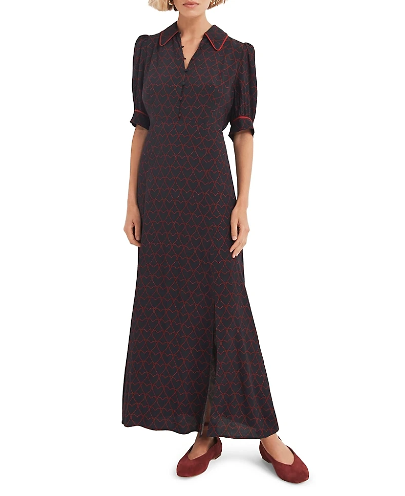 Mint Velvet Women's Heart Print Midi Dress