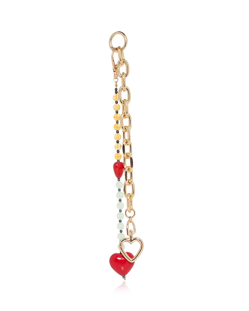 Aqua Chain Heart Bag Charm - Exclusive