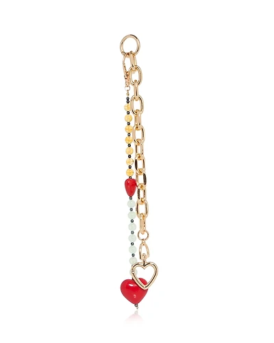 Aqua Chain Heart Bag Charm - Exclusive