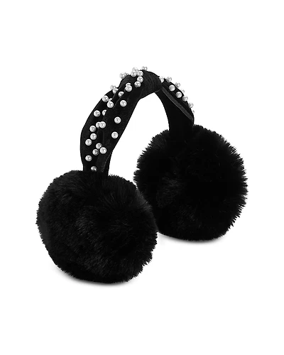 Surell Girls' Faux Fur Embellished Knotted Band Earmuff - Big Kid