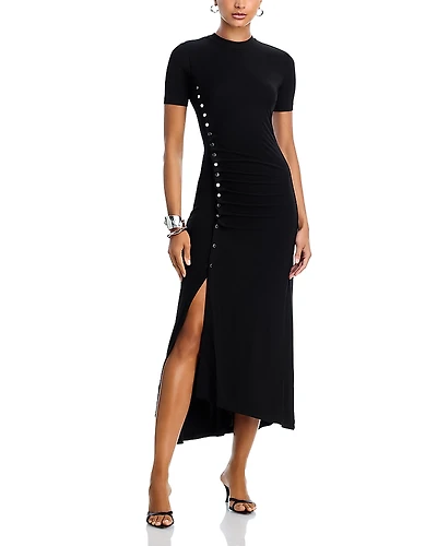 Rabanne Draped Stretch Jersey Maxi Dress