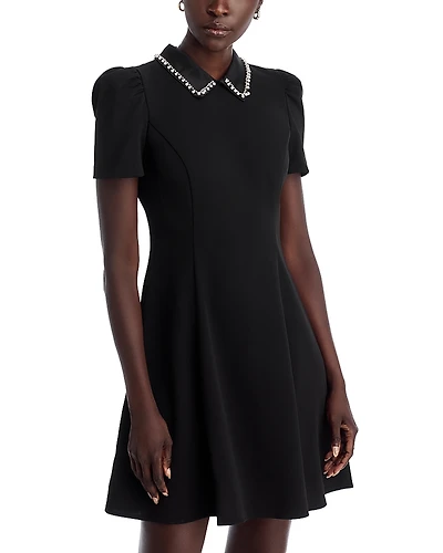 Karl Lagerfeld Paris Satin Collar Mini Dress