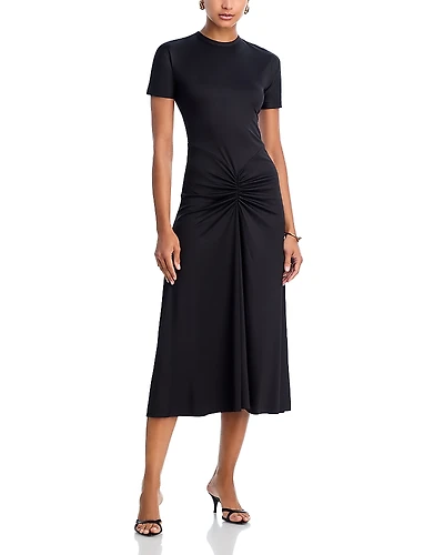 Victoria Beckham Gathered Waist Midi T-Shirt Dress