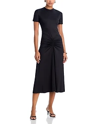 Victoria Beckham Gathered Waist Midi T-Shirt Dress