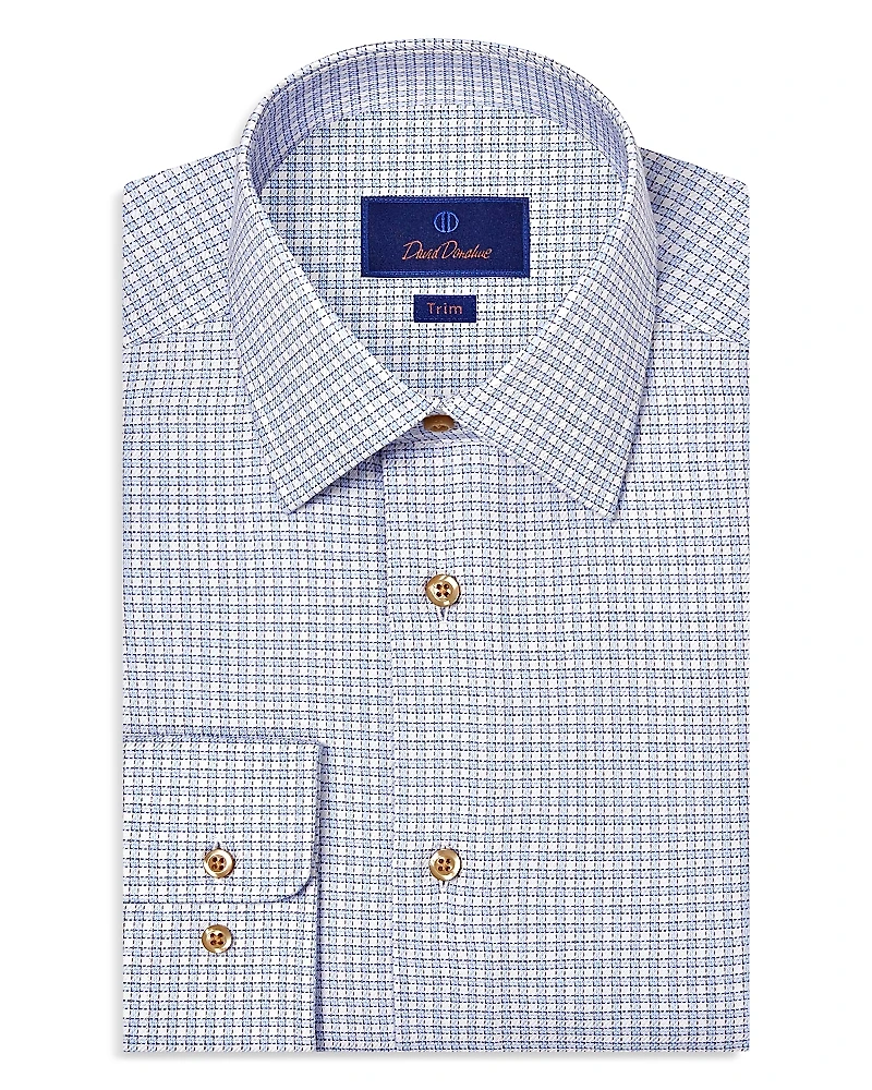 David Donahue Slim Fit Textured Twill Shirt