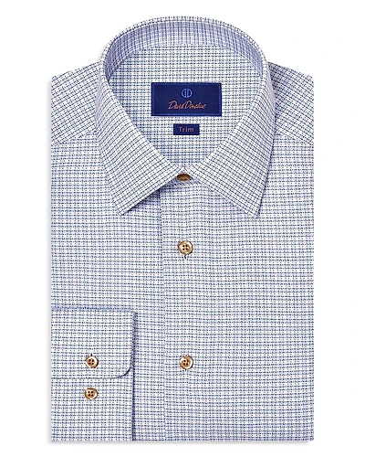 David Donahue Slim Fit Textured Twill Shirt
