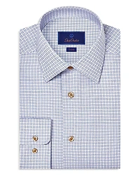 David Donahue Slim Fit Textured Twill Shirt