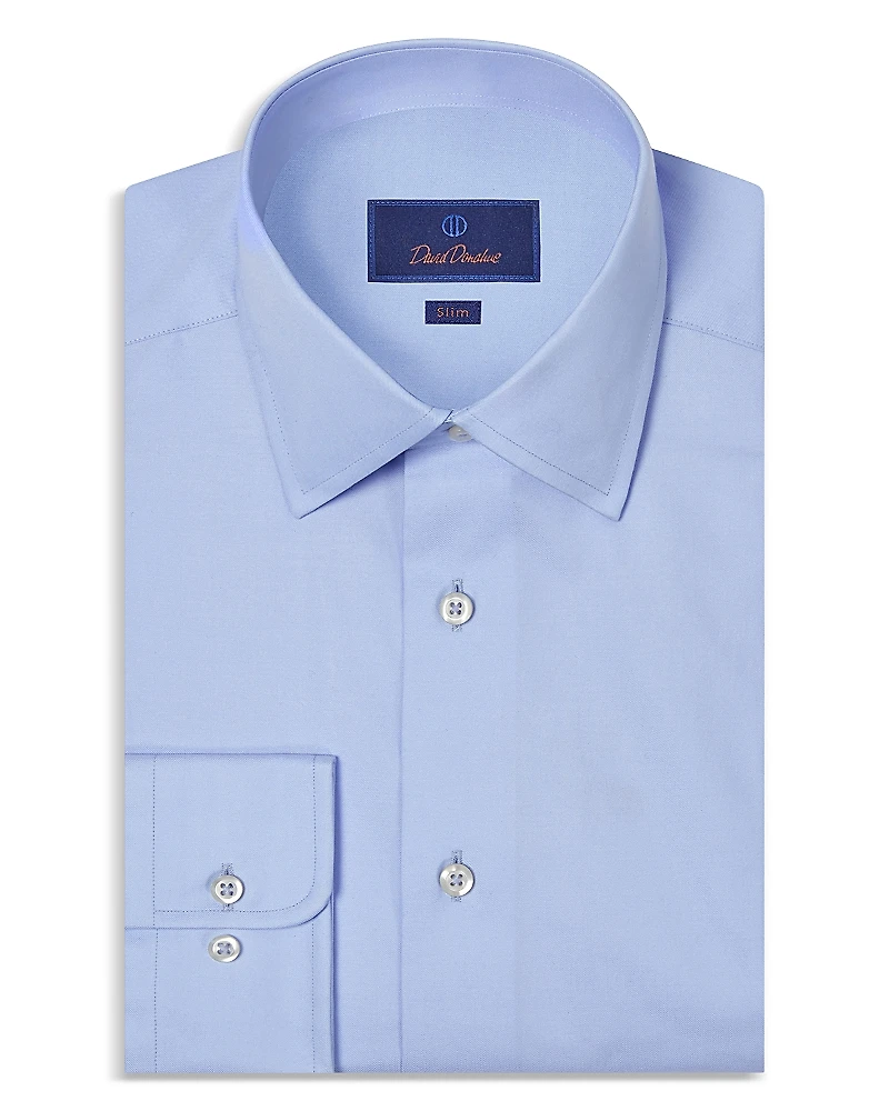 David Donahue Slim Fit Super Fine Twill Dress Shirt