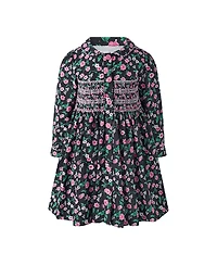 Rachel Riley Girls' Floral Smocked Button-Front Dress - Little Kid