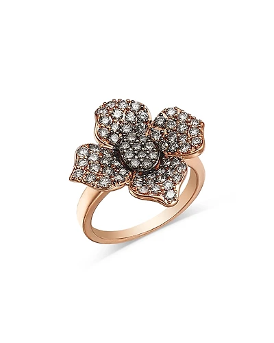 Bloomingdale's Fine Collection Brown Diamond Ombre Flower Ring
