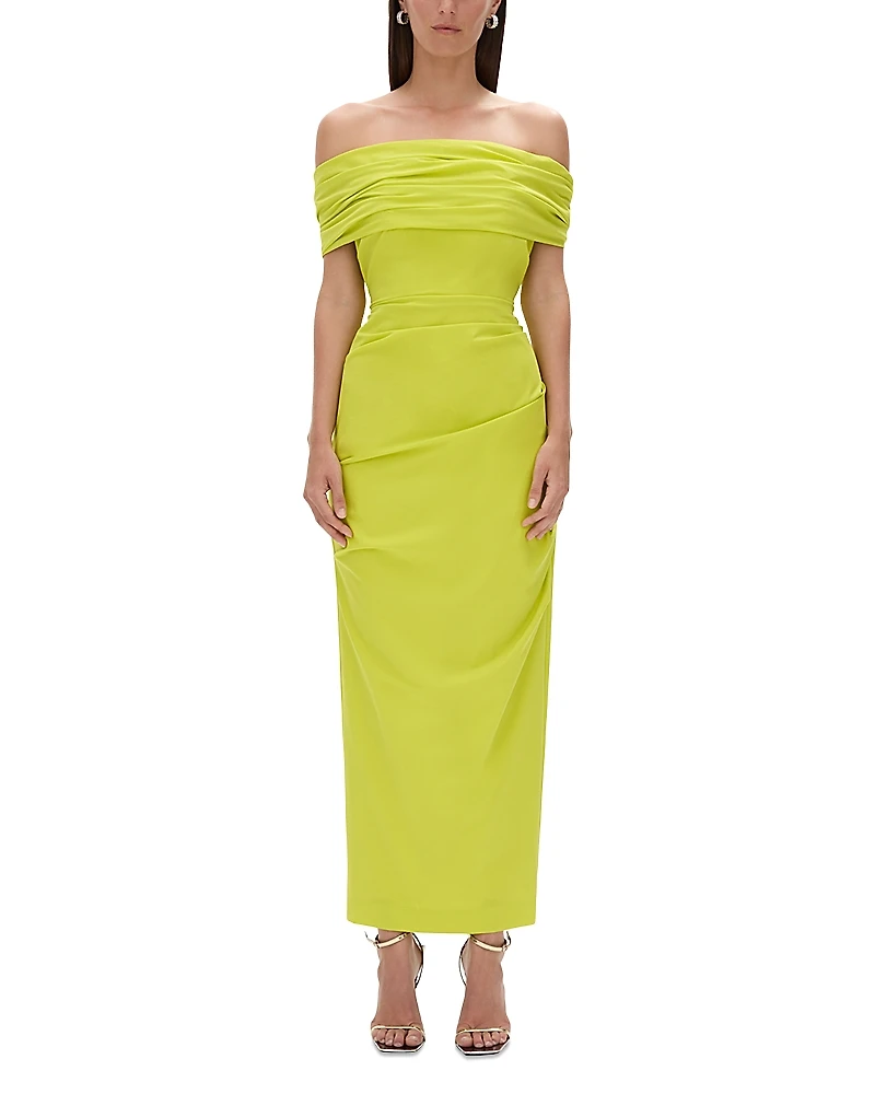 Rachel Gilbert Camille Off-the-Shoulder Maxi Dress