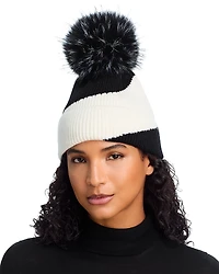 Kyi Kyi Faux Fur Pom Pom Knit Hat