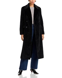 Avec Les Filles Textured Faux Fur Coat