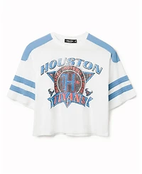 Junk Food Clothing Women's Nfl Houston Texans Striped Crop Tee