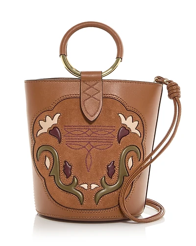 Farm Rio Western Small Leather Bucket Bag