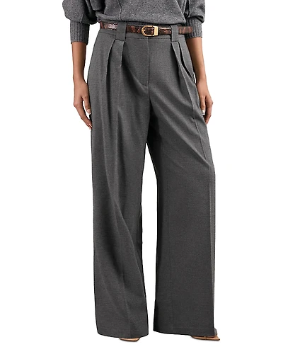 Reiss Poppie Wide Leg Flannel Pants