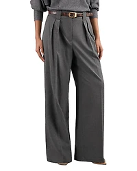 Reiss Poppie Wide Leg Flannel Pants