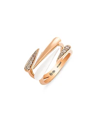 Etho Maria 18K Rose Gold & Ceramic Noble Brown Diamond Openwork Ring