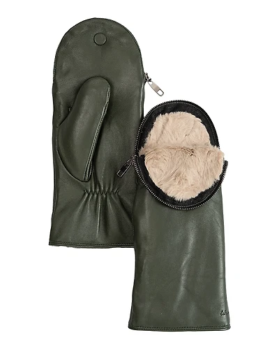 Echo Zip Top Faux Fur Mittens