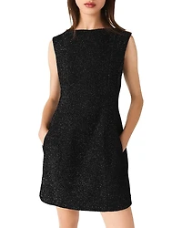 Maje Rhinestone Flared Mini Dress
