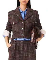 Maje Sequin Tweed Crop Jacket