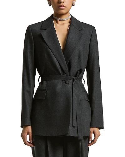 Peserico Notch Collar Belted Blazer