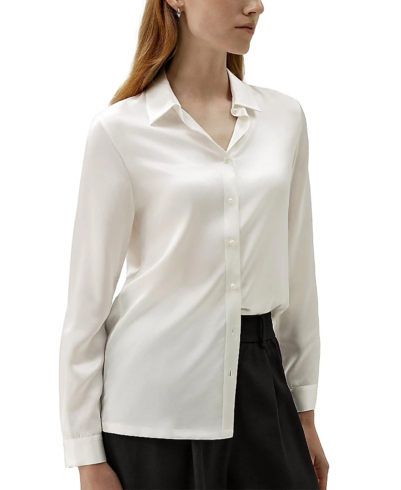 Lilysilk Classic Imitation Pearl Button Silk Shirt