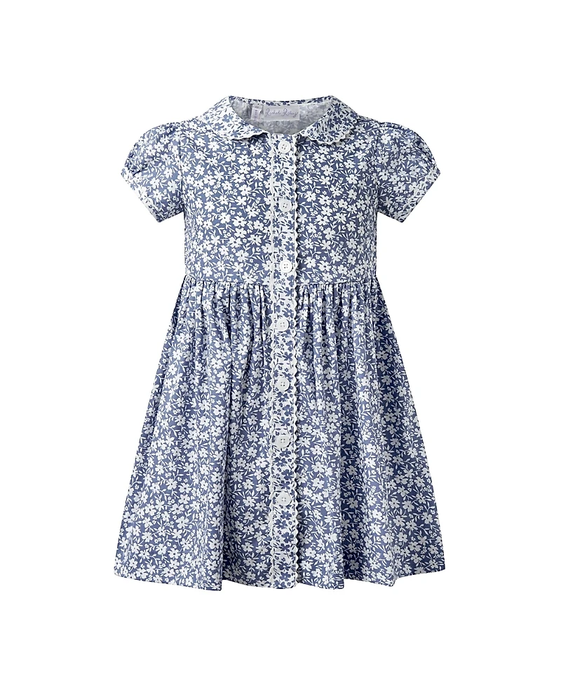 Rachel Riley Girls' Floral Button Front Dress - Little Kid