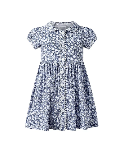 Rachel Riley Girls' Floral Button Front Dress - Little Kid