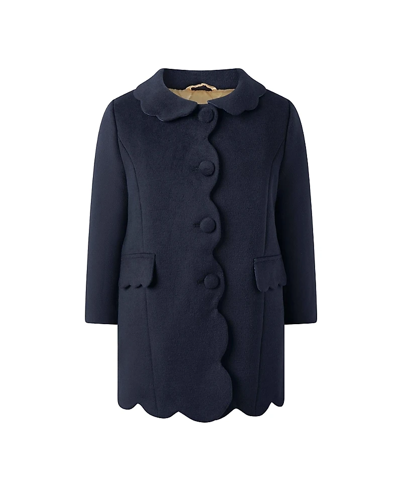 Rachel Riley Girls' Scalloped Dress Coat - Little Kid, Big Kid