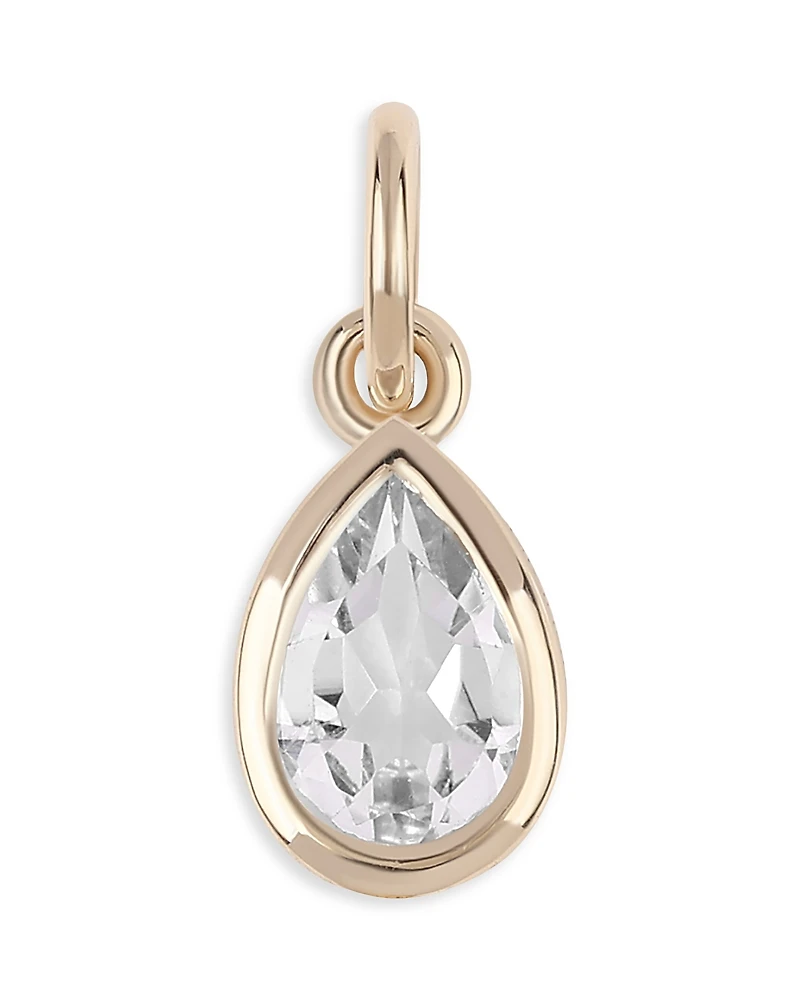 Moon & Meadow 14K Yellow Gold White Topaz Pendant Necklace, 20