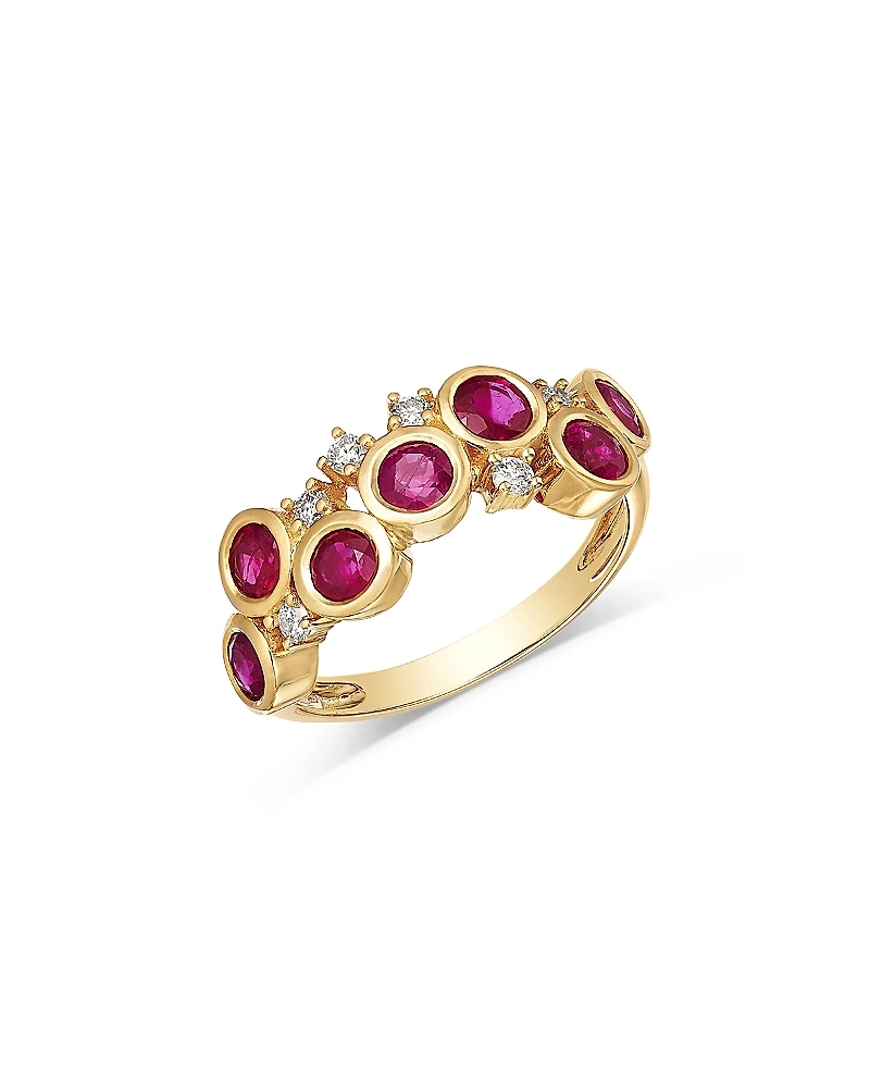 Bloomingdale's Fine Collection Ruby & Diamond Scattered Bezel Ring