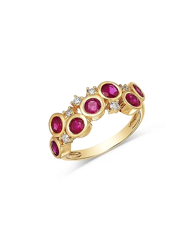 Bloomingdale's Fine Collection Ruby & Diamond Scattered Bezel Ring