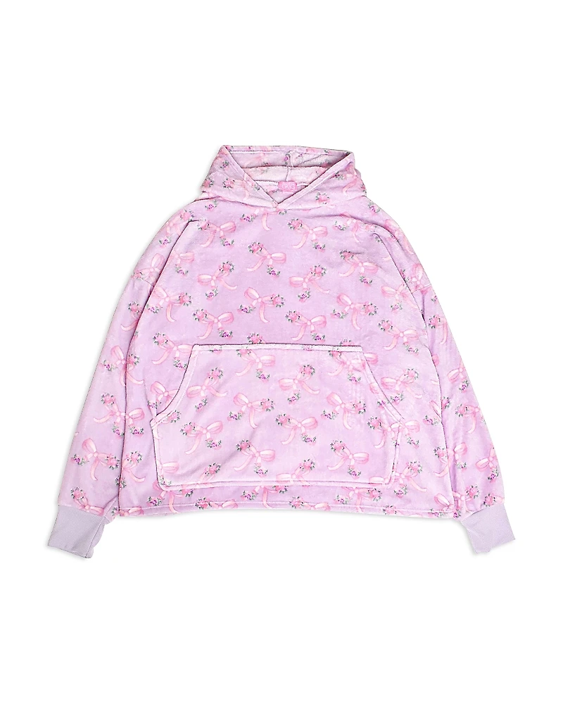 Omg Accessories Girls' Bow Print Pullover Hoodie