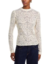 Farm Rio Embroidered Mesh Top