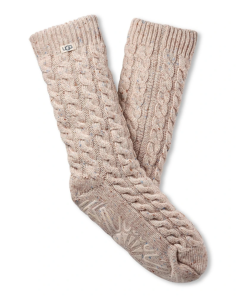 Ugg Elowyn Cable Knit Fleece Grip Socks