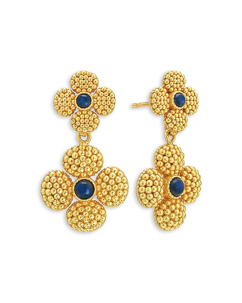 Capucine De Wulf Blue Labradorite Berry Clover Convertible Duo Earrings