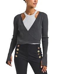 Derek Lam 10 Crosby Maren Wrap V Neck Cardigan Sweater
