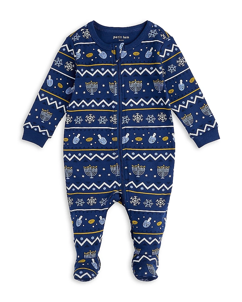 Firsts by petit lem Unisex Hannukah Print Sleeper - Baby
