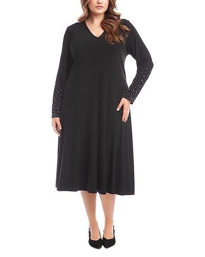 Karen Kane Plus Kate Beaded Sleeve Travel Dress