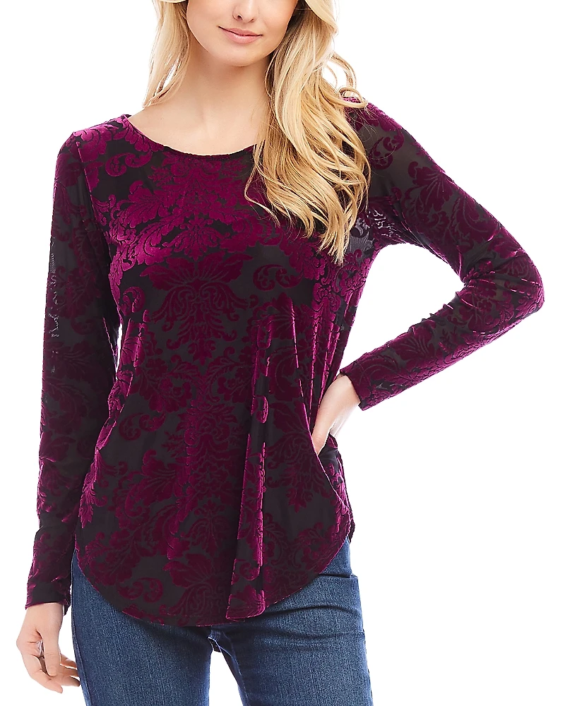 Karen Kane Velvet Burnout Shirt