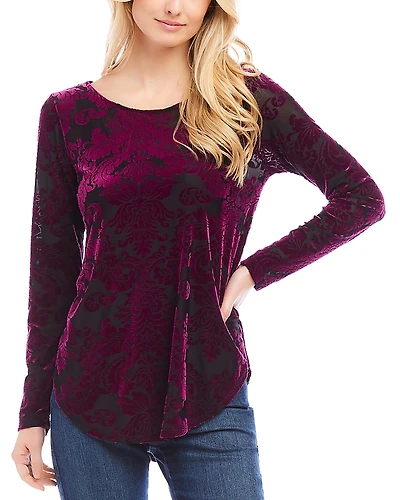 Karen Kane Velvet Burnout Shirt