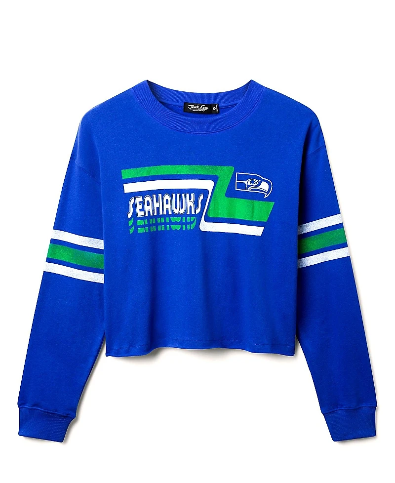 Junk Food Clothing Nfl Women's Seattle Seahawks Retro Crop Fleece Sweatshirt