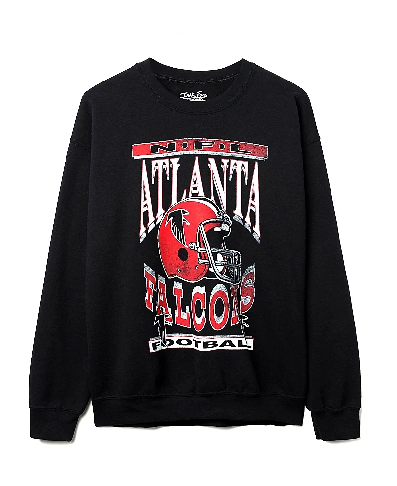 Junk Food Clothing Unisex Nfl Atlanta Falcons Helmet Flea Market Crew Fleece Sweatshirt