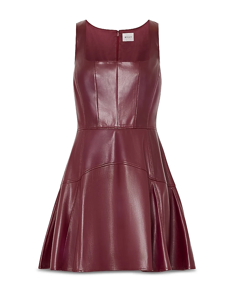 Milly Faux Leather Mini Dress