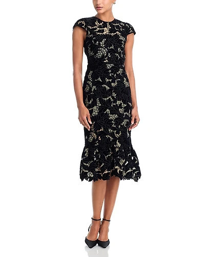 Alice and Olivia Clover Open Back Midi Dress