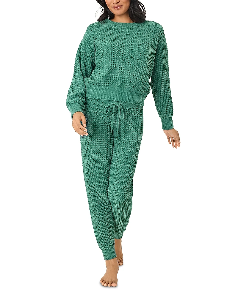 Pj Savage Cozy Chenille Waffle-Knit Pajama Set