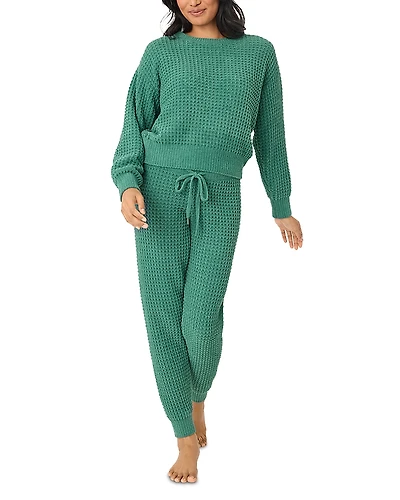 Pj Savage Cozy Chenille Waffle-Knit Pajama Set